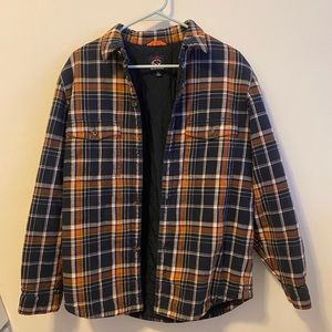 Brooks Brothers Navy and Orange Plaid Casual Button Down Shirt